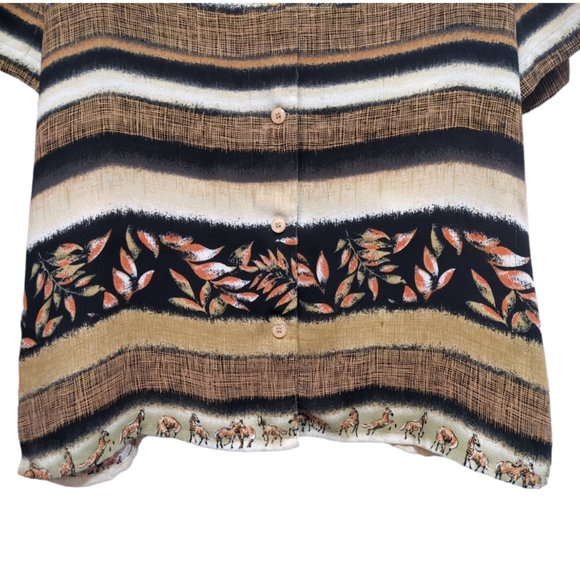Alfred Dunner Vintage African Animal Leopard Zebra Stripe Shirt Women's Size 16w - Picture 5 of 8